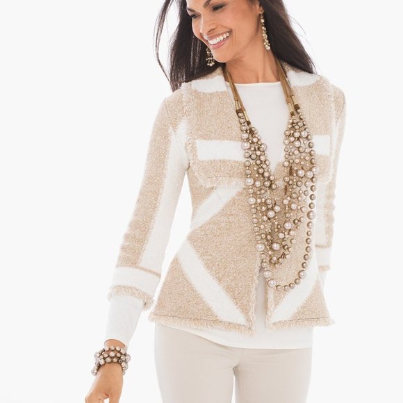 Chico's Wynwood Cardigan Sweater Tan - Picture 1 of 5